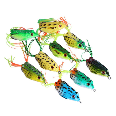 9-PC Frog Fishing Lure, Soft Plastic, Top Water - GOTURE