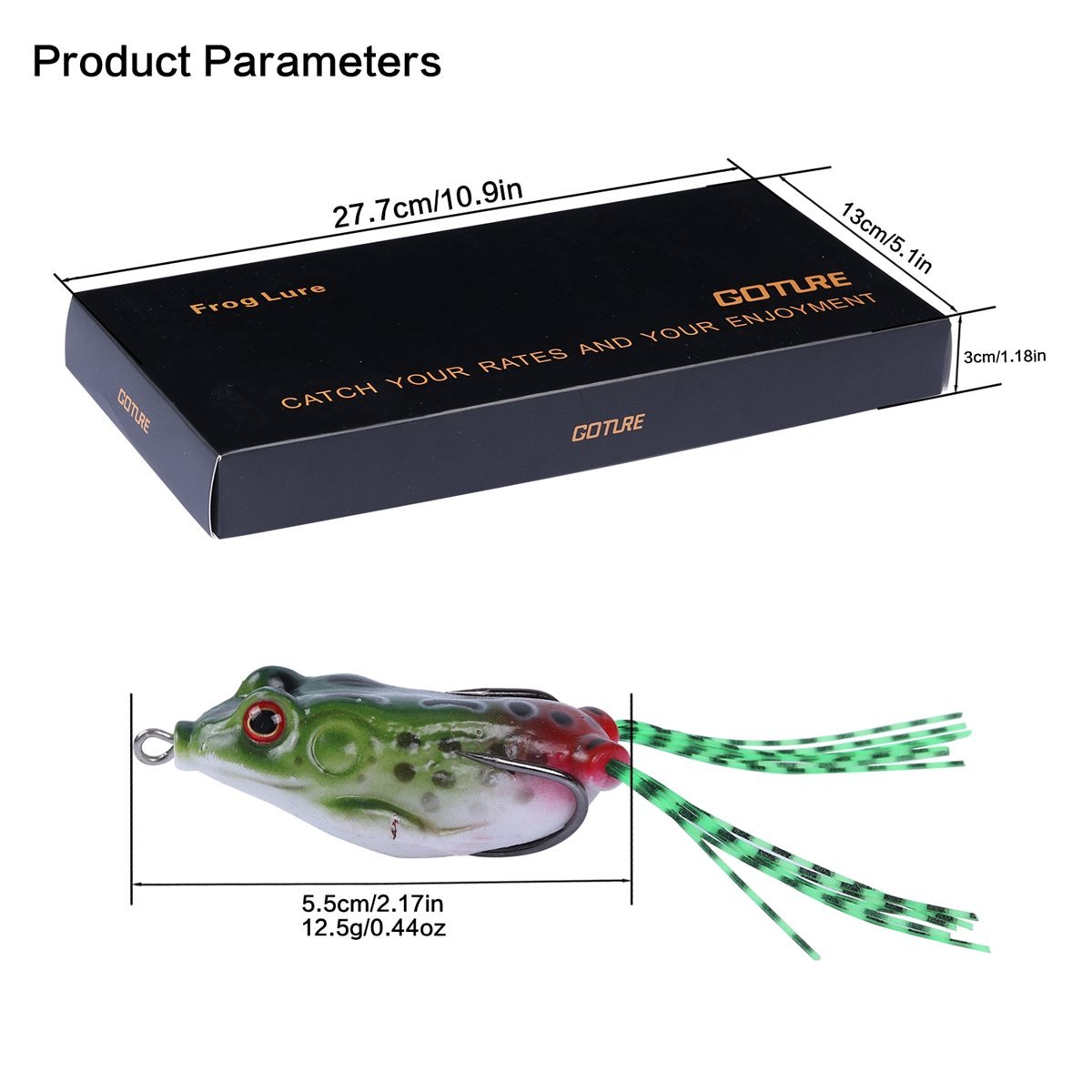  Goture Topwater Frog Lures Fishing Soft Bait Kit