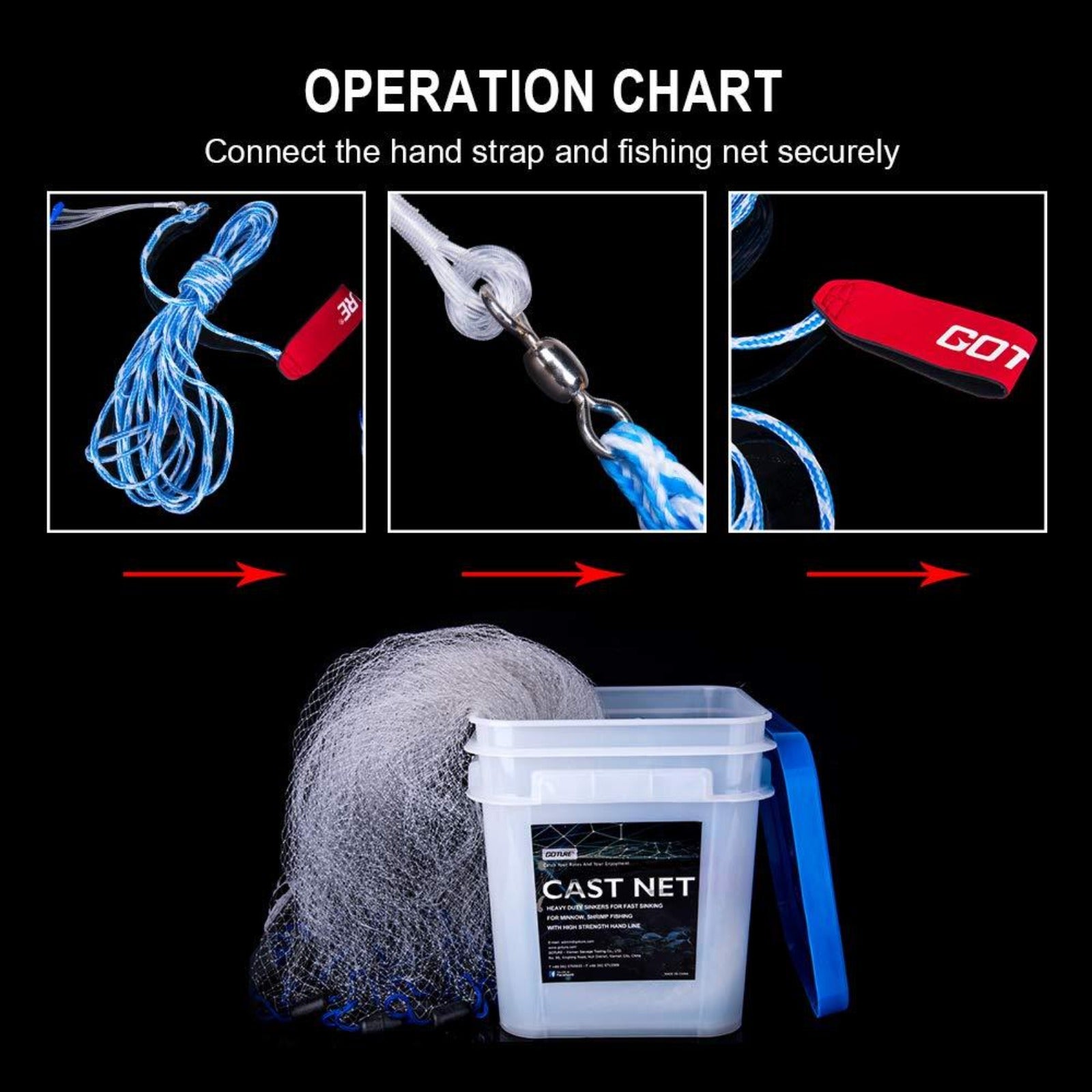 drasry saltwater fishing cast net Goture Saltwater Fishing Cast Net for Bait Trap Fish, 4ft/6ft/8ft/10ft – GOTURE