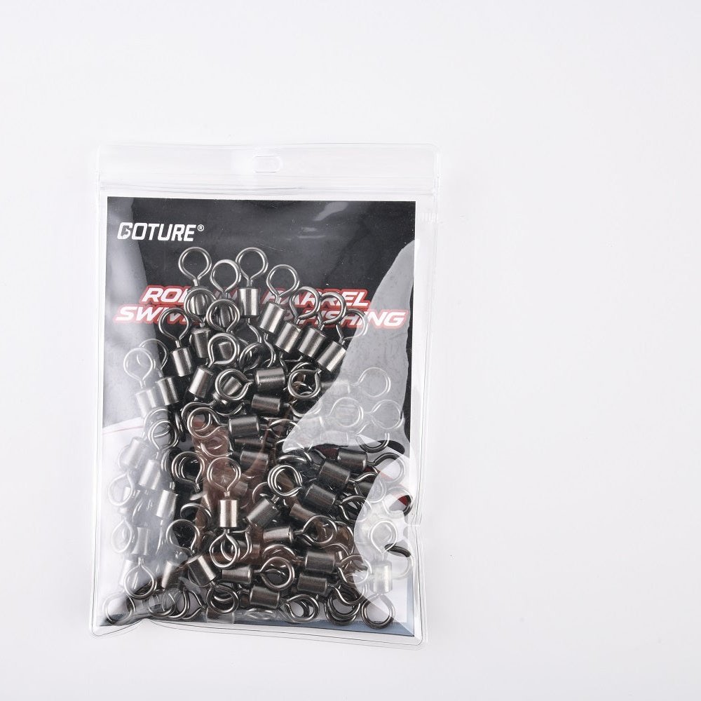 Goture 20/30/100PCS Rolling Barrel Swivels for Fishing