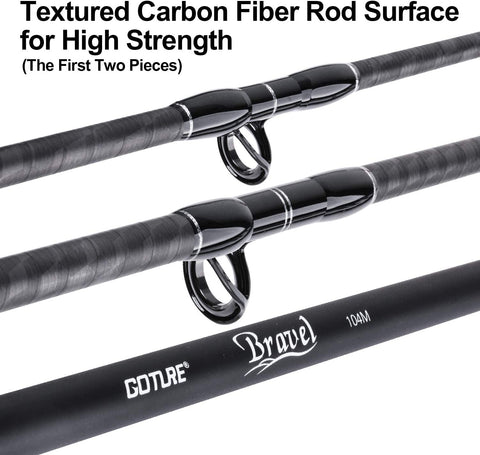 Goture Bravel 4 Sections Surf Rod 9FT 10FT 11FT 12FT Carbon Fiber Surf  Fishing Rod for Sea Bass Trout Casting Fishing Travel Rod