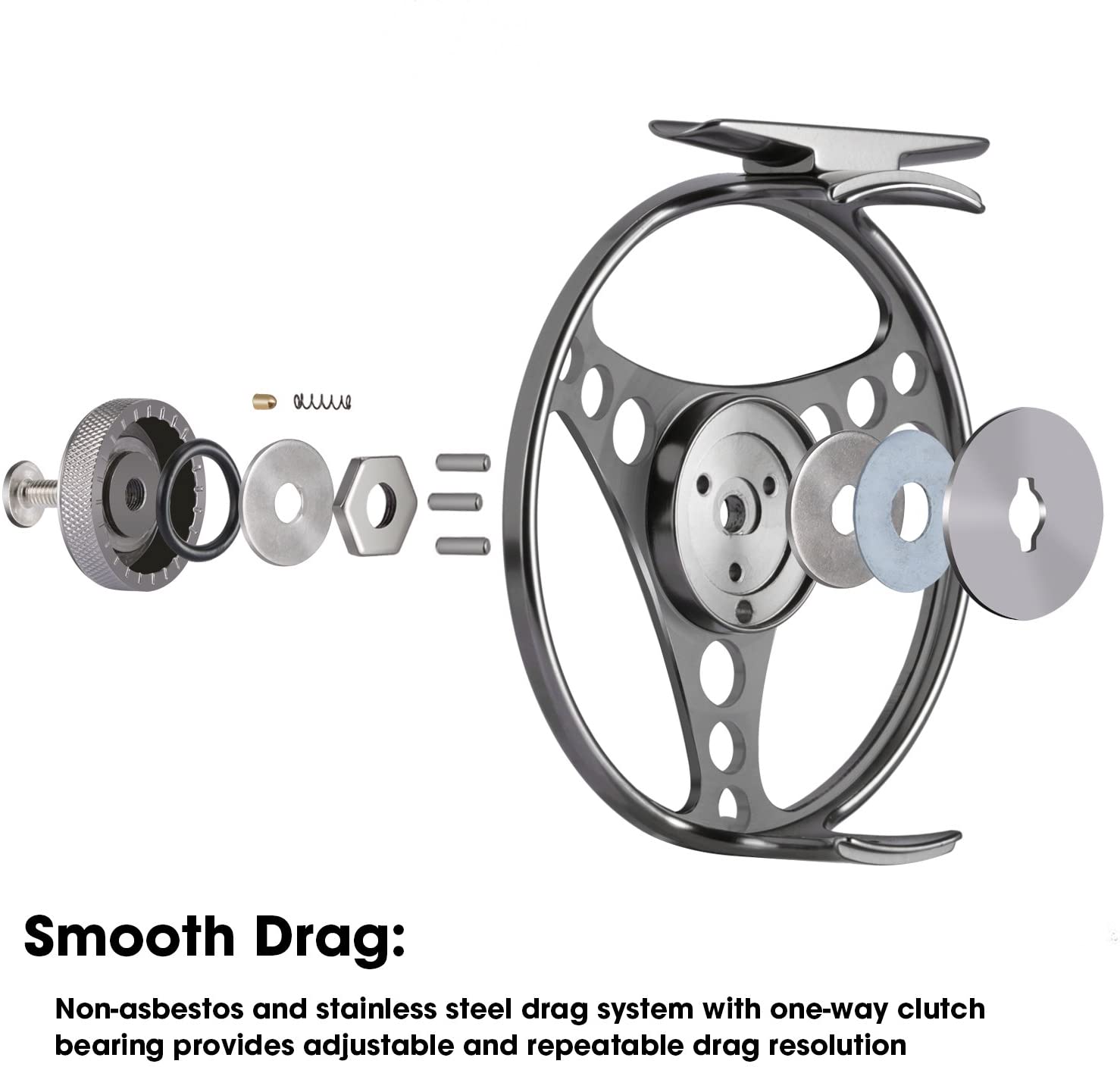 clutch fly reels CNC-machined Aluminium Fly Fishing Reel, 1:1 Gear Ratio – GOTURE