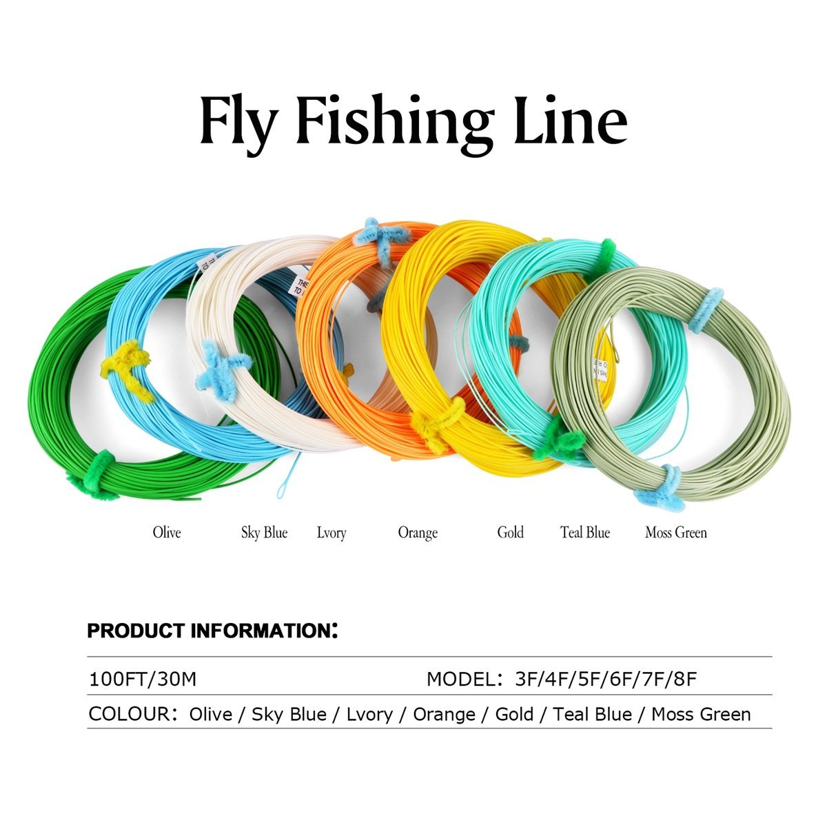 Goture Fly Line Fishing Line Weight Forward Floating Fly Line Double Micro  Welded Loops Freshwater Saltwater - WF3F IVORY