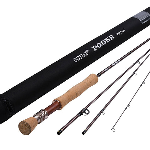 Goture Fly Fishing Rod, 9ft 4 Piece Fly Rod with Carrying Case Freshwater  Saltwater