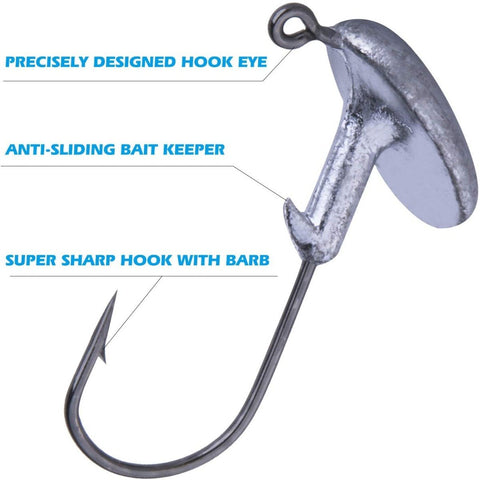 Stand-up Jig Head Fishing Hook, Carbon Steel - GOTURE