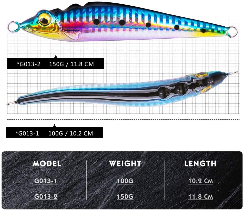 Goture Lead Vertical Jig Saltwater Jigging Lures 0.70 oz-5.29 oz Fishing  Lure Artificial Bait (Pack of 3)